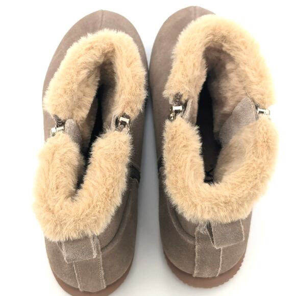 Soft Walk Helena Women's Faux Fur Ankle Boots Stone Suede Size US7 - Picture 6 of 10